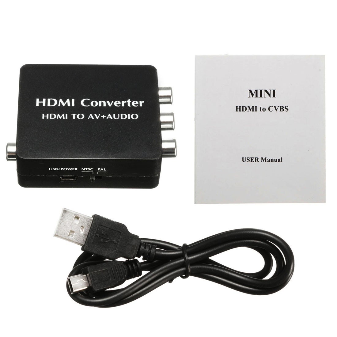 HDMI to AV Audio Converter Support SPDIF Coaxial Audio NTSC PAL Composite Video HDMI to 3RCA for /