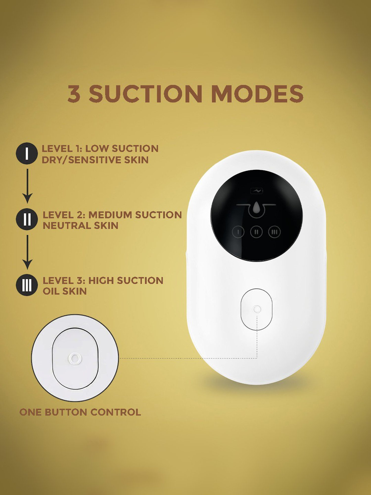 WINSTON Vacuum Blackhead Remover & Pore Cleaner with 3 Suction Modes & 5 Replaceable Heads