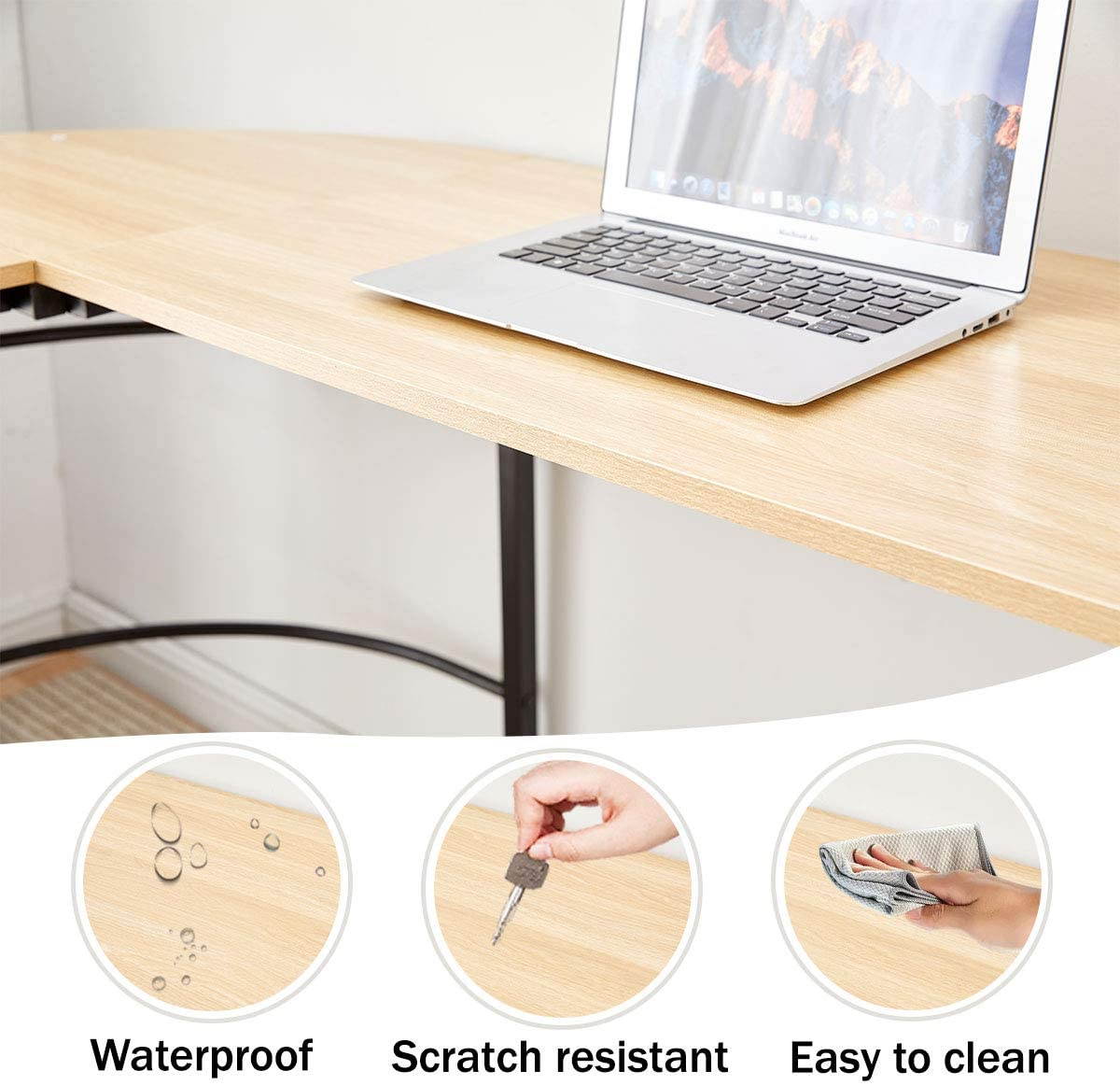 Lifetech Computer Desk 43.3" Modern Study Writing Desk for Home Office Simple Small Desk for Small Spaces, Black