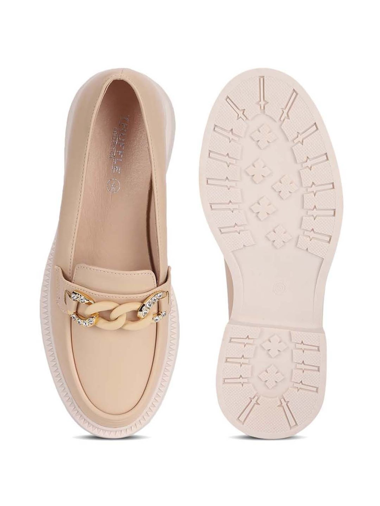 Truffle Collection Women's Beige Casual Loafers