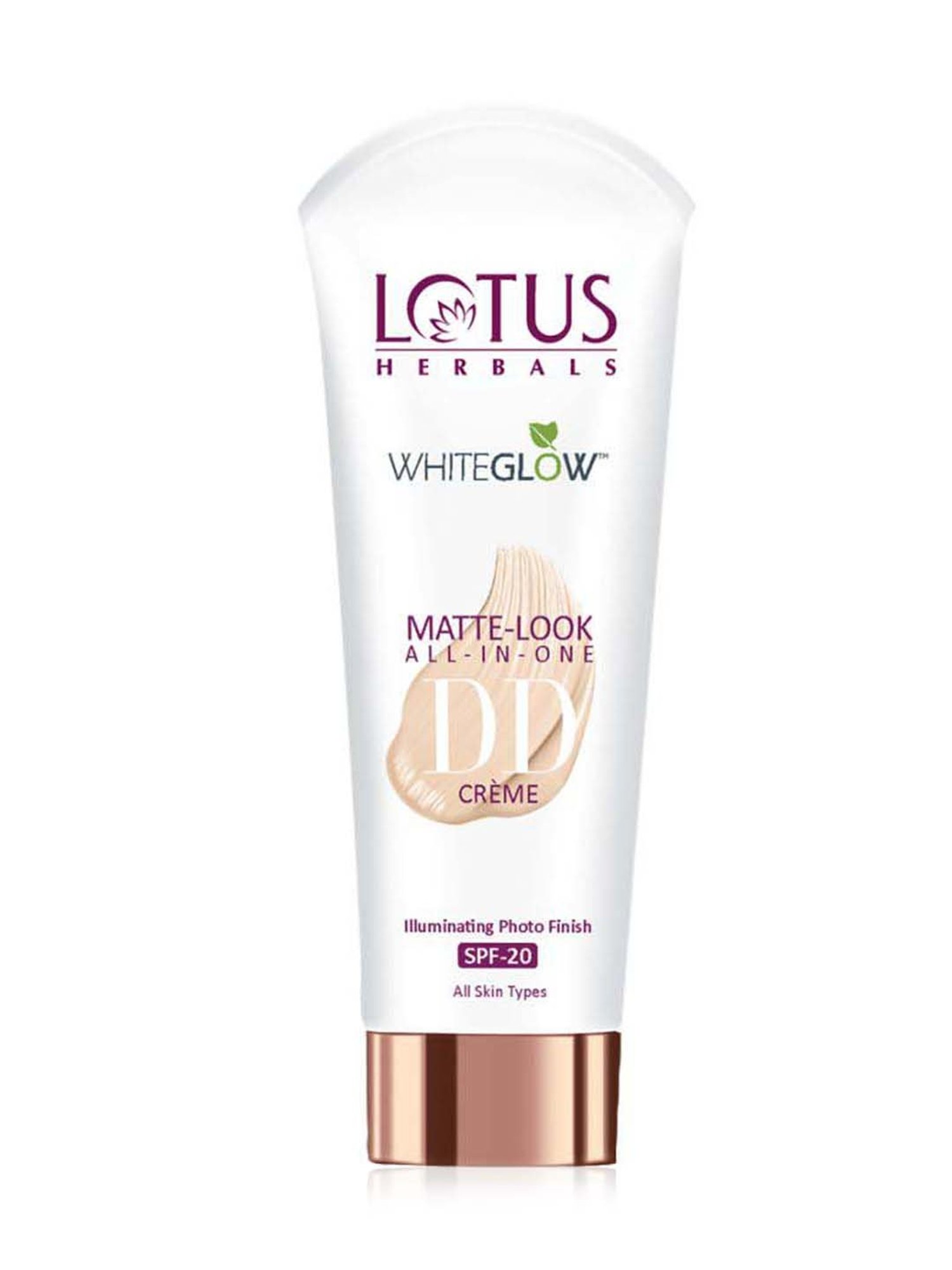 Lotus Herbals Whiteglow Matte Look All In One DD Creme SPF 20 Natural Beige - 50 gm