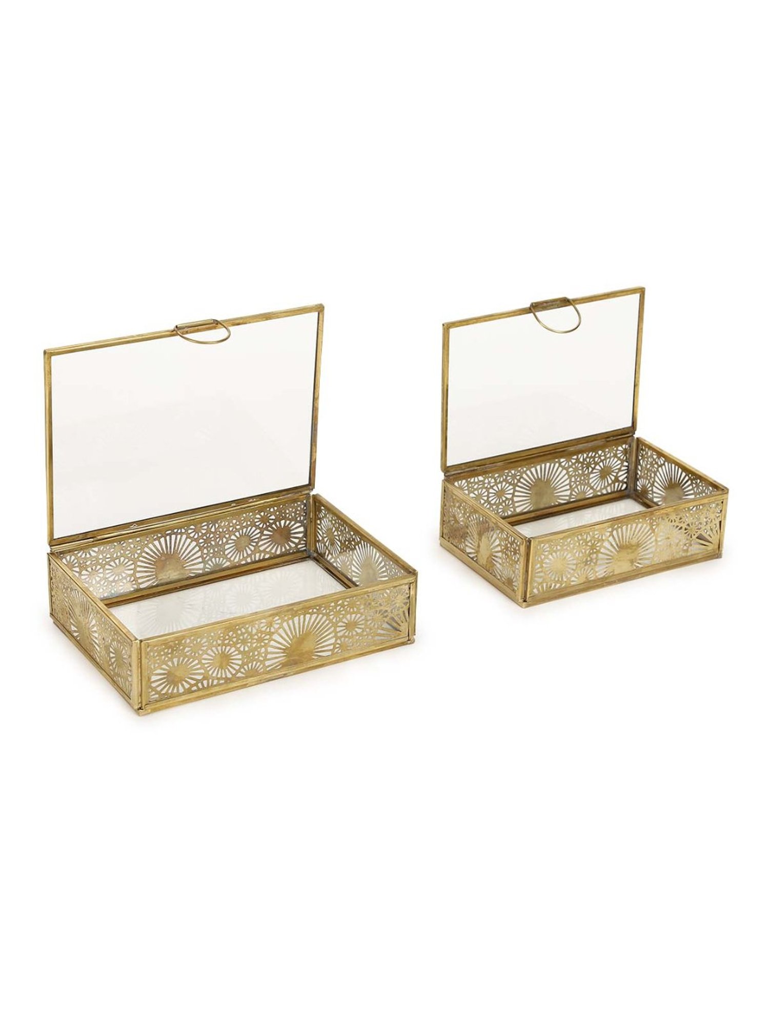 eCraftIndia Golden Handcrafted Engraved Palm Buddha Decorative Showpiece