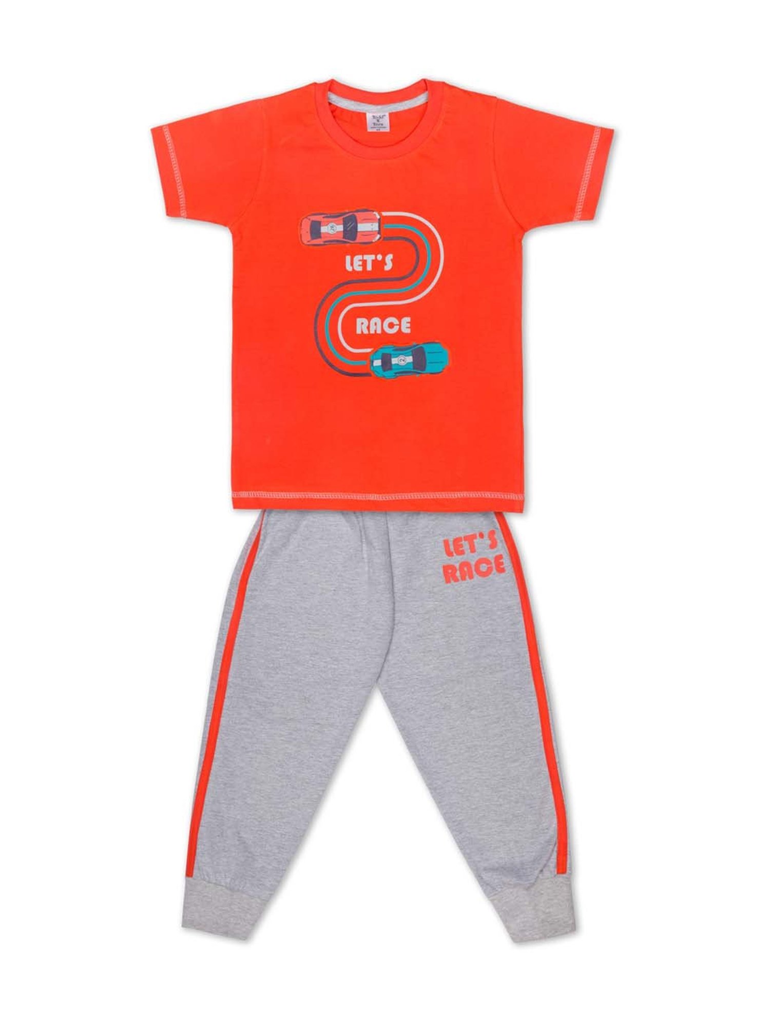 Todd N Teen Kids Red Cotton Printed T-Shirt & Joggers