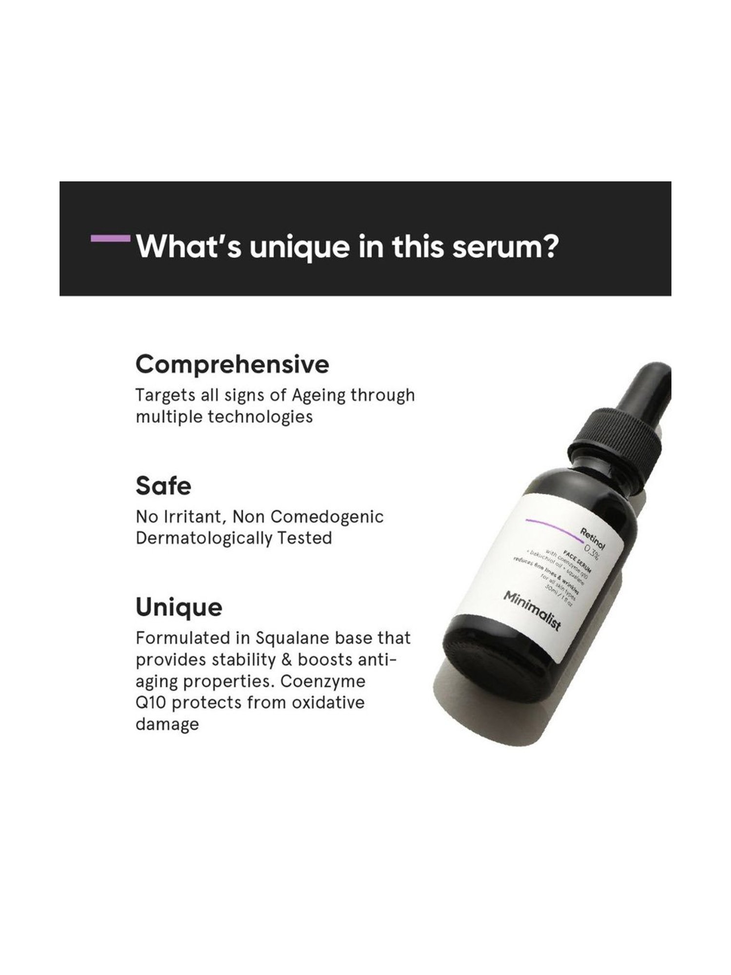 Minimalist 0.3% Retinol Face Serum Q10 - 30 ml