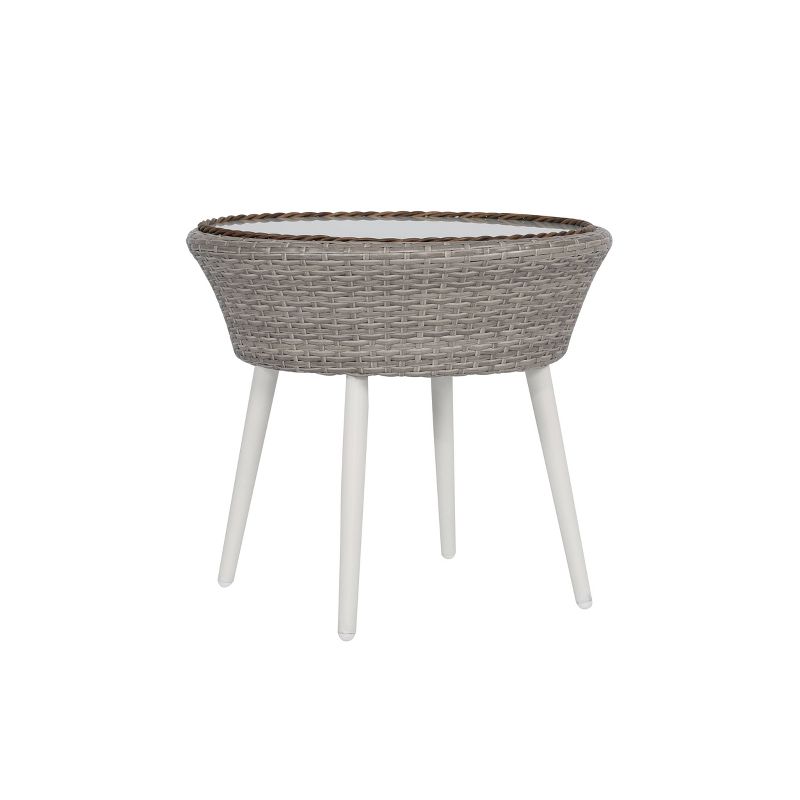 3pc Wicker Patio Bistro Set Brown/Tan - Nuu Garden