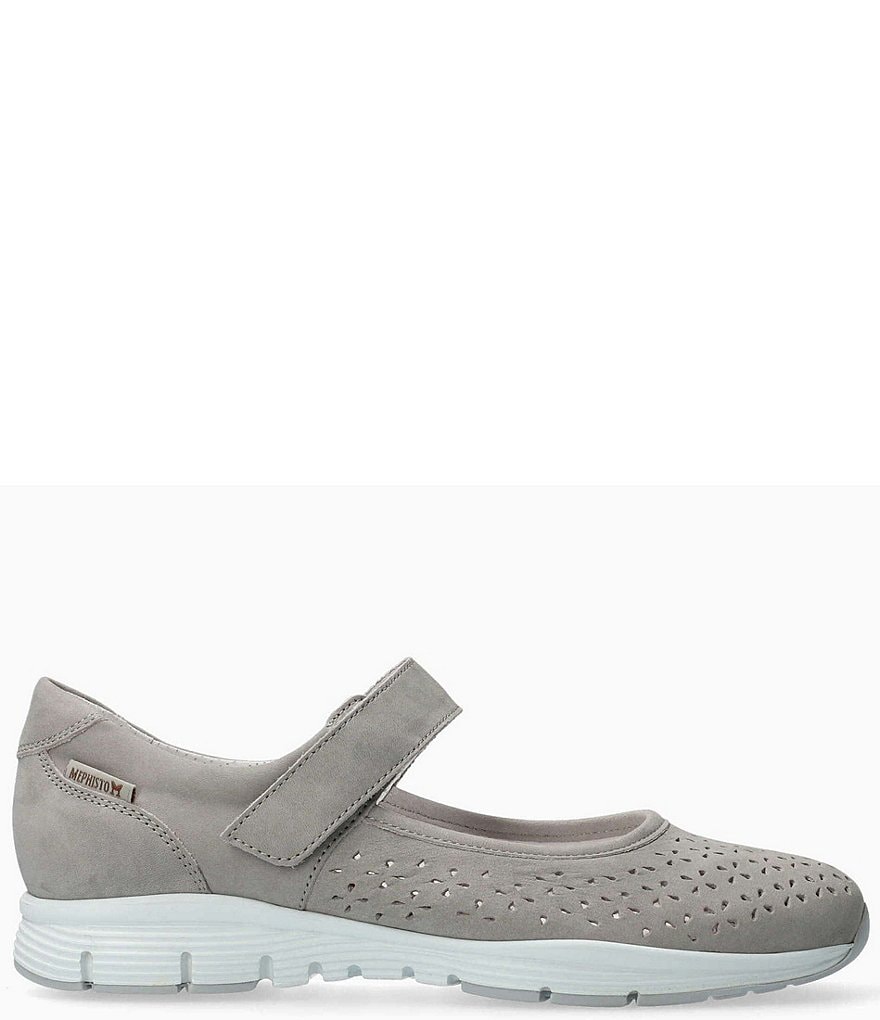 Mephisto Perforated Leather Flat Mary Janes
