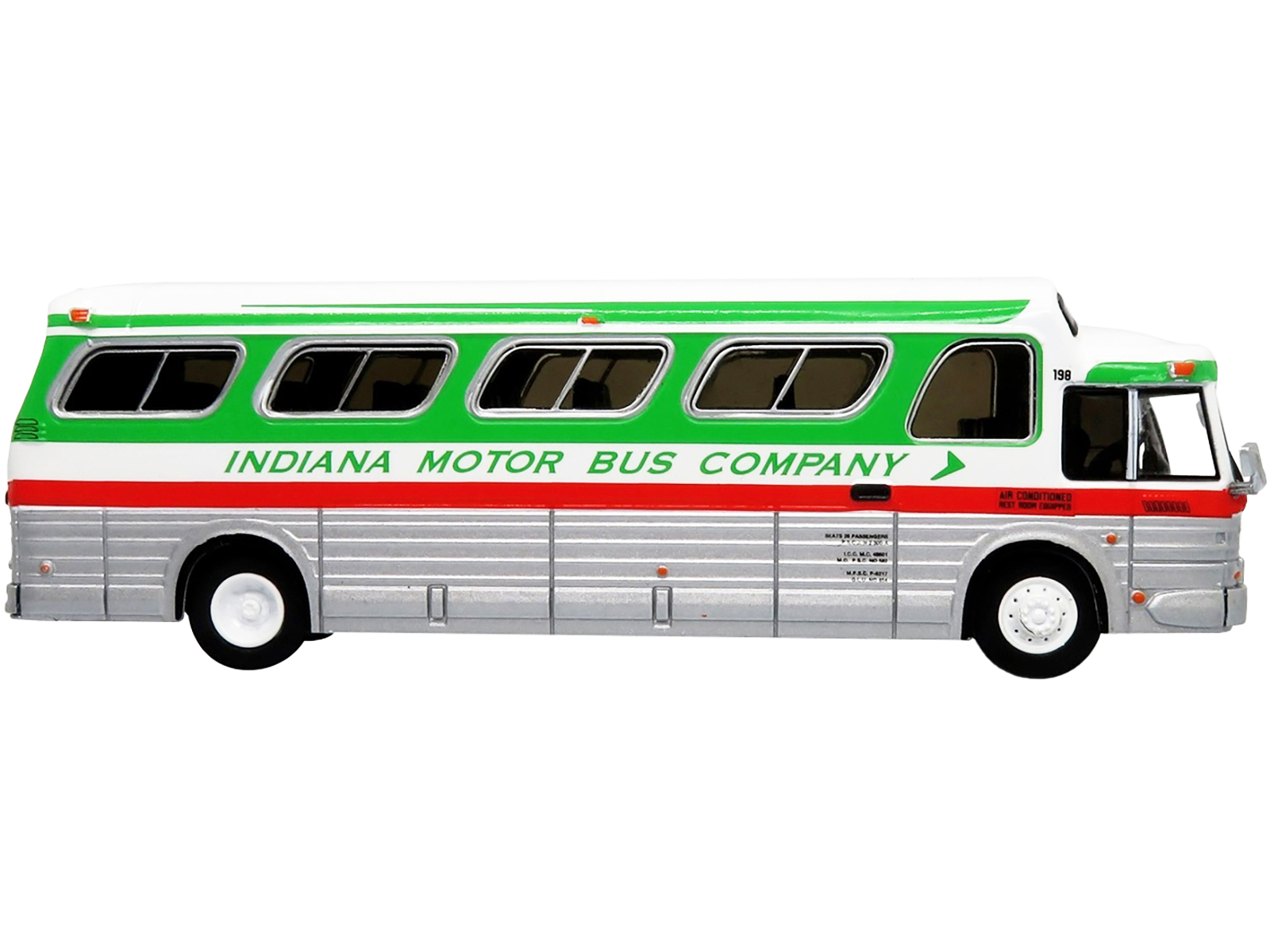 GMC PD-4103 Transit Bus #152 Light Blue "Burlington New Jersey" 1/87 (HO) Scale Model by Classic Metal Works