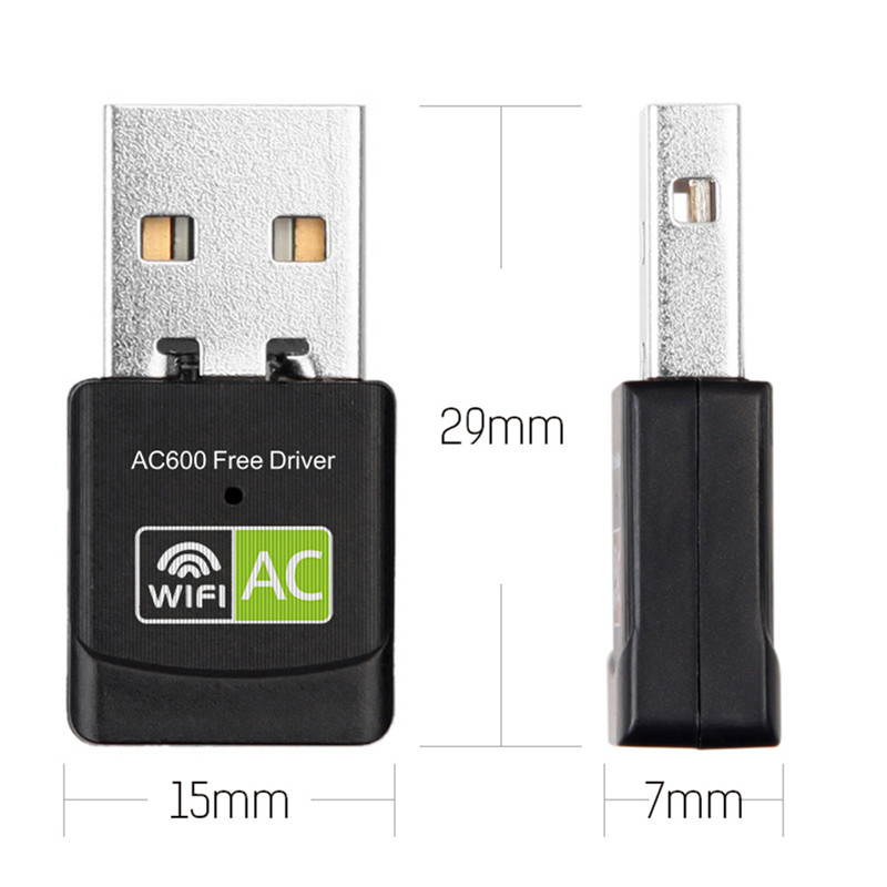 Driver Wireless USB Wifi Adapter 600Mbps Wi-fi Network Card 2.4G 5G Dual Band Lan USB Wifi Dongle Receiver 802.11n/g/a/ac