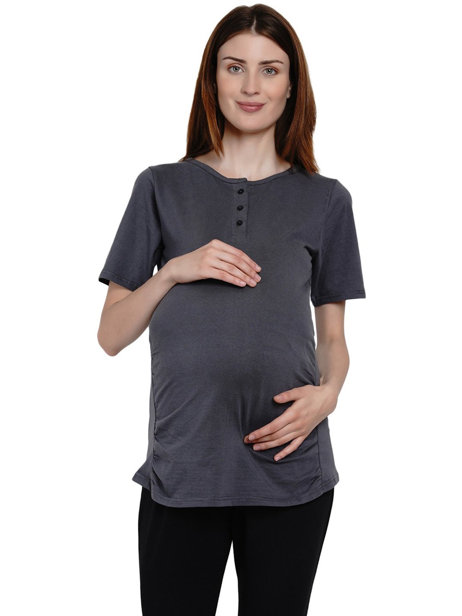 Mine4Nine Grey Maternity T-Shirt