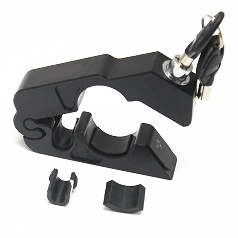 Motorcycle Handlebar Grip Brake Lever LockAnti Theft Security CapsLock Black