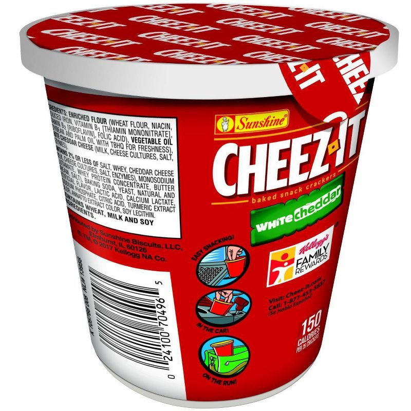 Cheez-It White Cheddar Baked Snack Crackers Mini Cup - 2.2oz