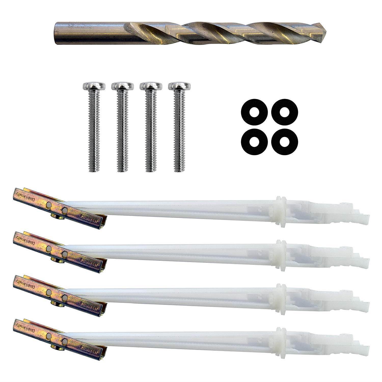 Steel Stud TV Mounting Kit Tilt & Low Profile TV Mounts - Includes 4 Snaptoggle Anchors, Steel Drill Bit TV Mounting Hardware