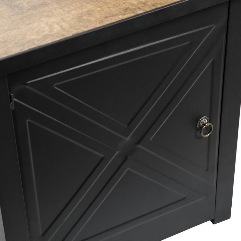 27" Square Steel Ceramic Propane Gas Fire Pit - Peaktop