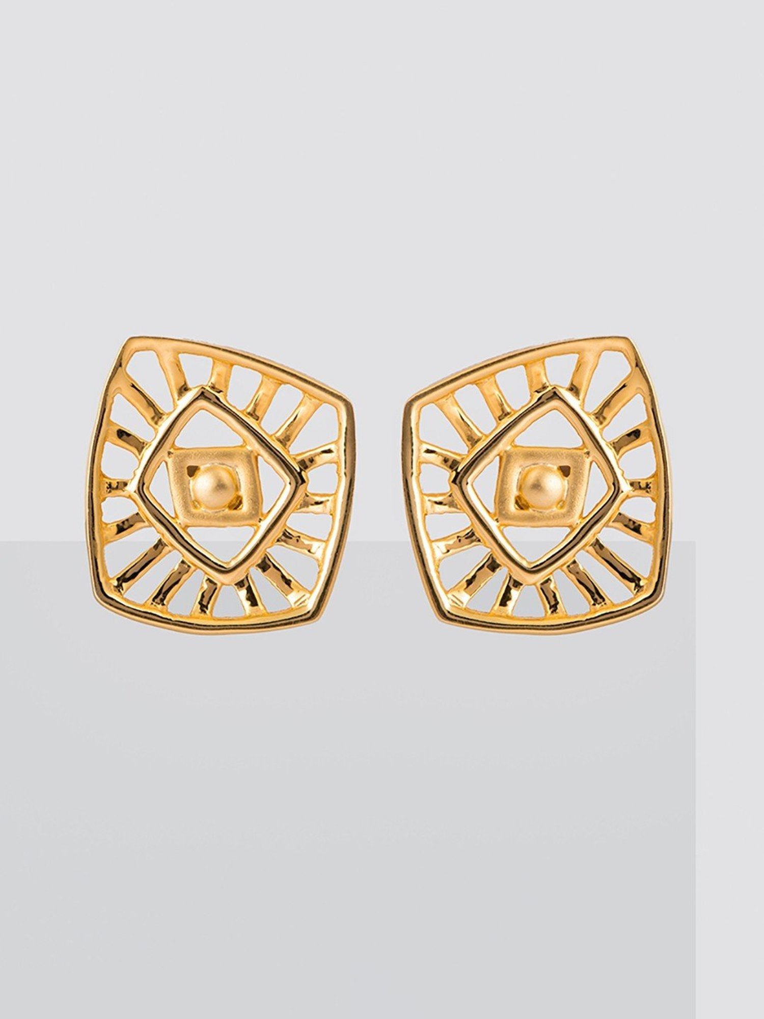 P.N.Gadgil Jewellers 22k Yellow Gold Cubic Jumble Stud Earrings
