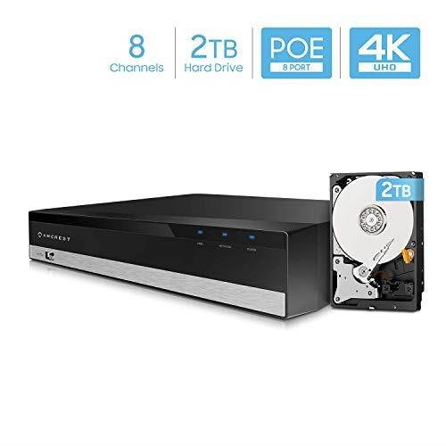 Amcrest NV2108E-HS-2TB 8-Channel POE NVR 1080P/3MP/4MP/5MP/6MP/8MP Network Video Recorder - Supports Recording 8CH Up to 4K IP Cameras, 8CH Power Over Ethernet, Pre-Installed 2TB Hard Drive