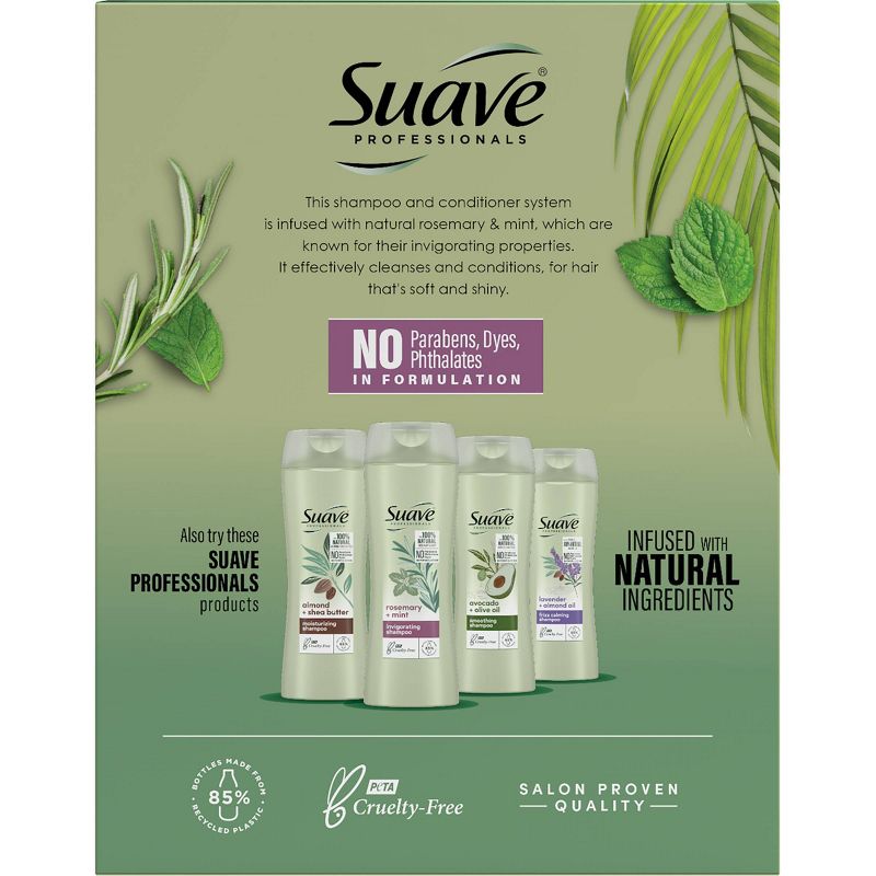 Sauve Professionals Invigorating Shampoo and Conditioner for Dry and Damaged Hair Rosemary and Mint 18 fl oz/2ct