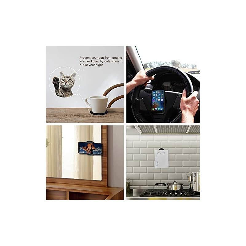 Fixate Sticky Gel Pad 5Pack AntiSlip Gel Pads to Stick on Car Dashboard Glass Mirrors Metal Tile Walls Kitchen Cabinets Strong Reusable