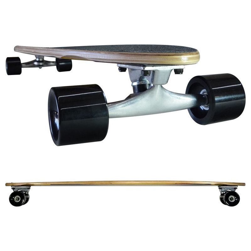 MBS 400130 Atom Pin-Tail Drop Deck 39 Inch Longboard Cruisers Skateboard, Woody Design