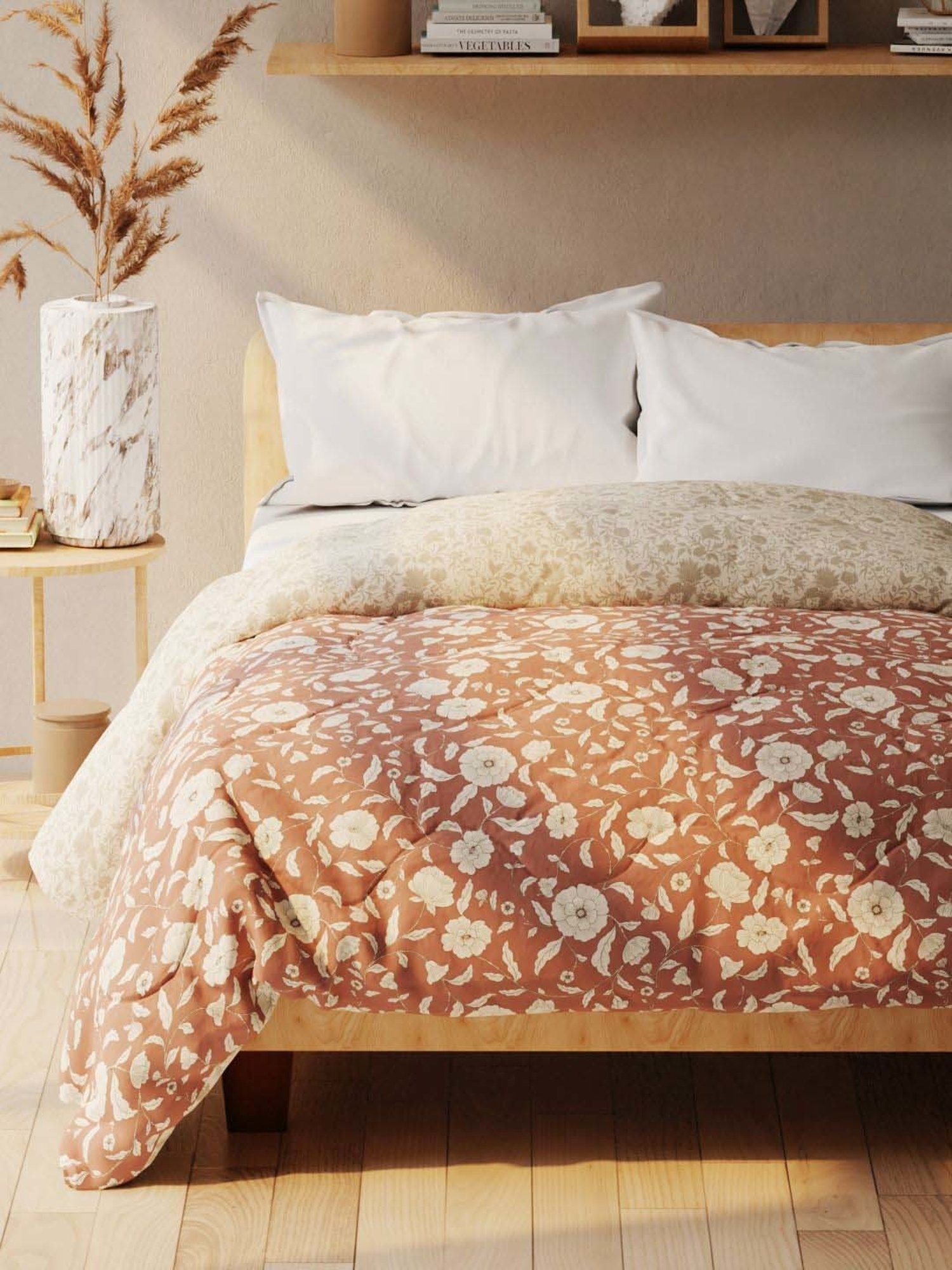 Bianca Romelio Brown 152 TC Micro Fabric Double Comforter