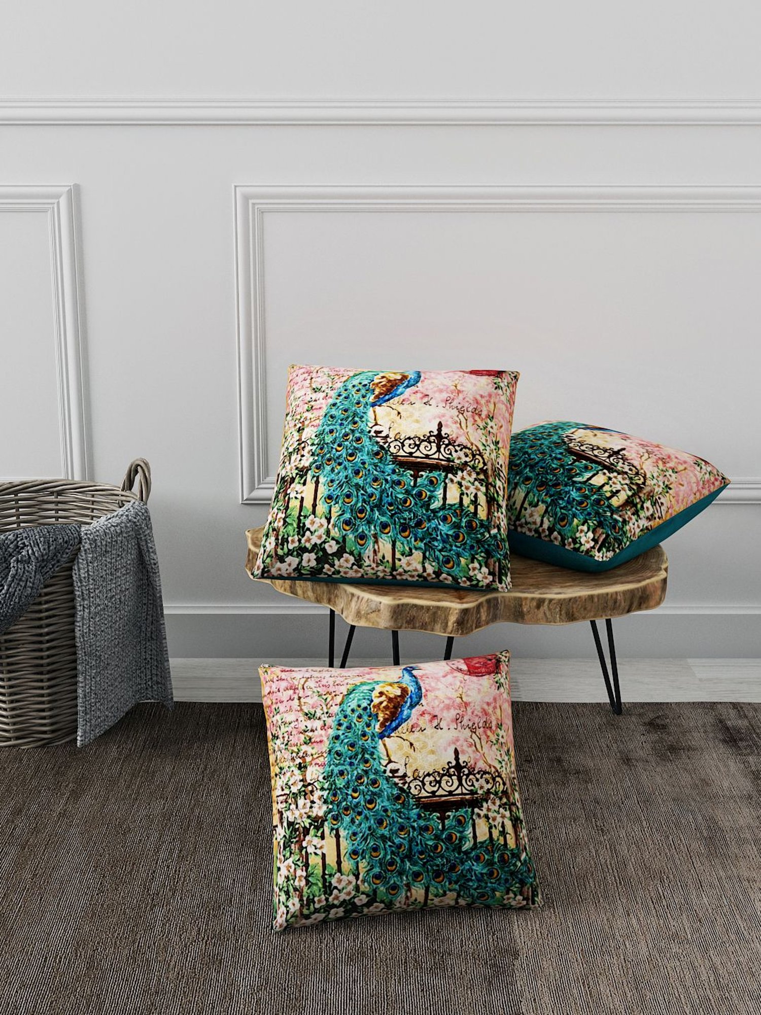 BIANCA Soft-Touch Digitally Printed Cushion Cover [Hidden Zipper On Side] -3pc 16 X16 set