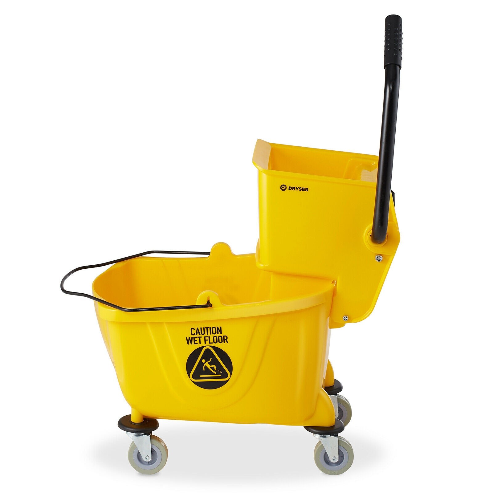 26 Quart Commercial Mop Bucket with Side Press Wringer, Yellow