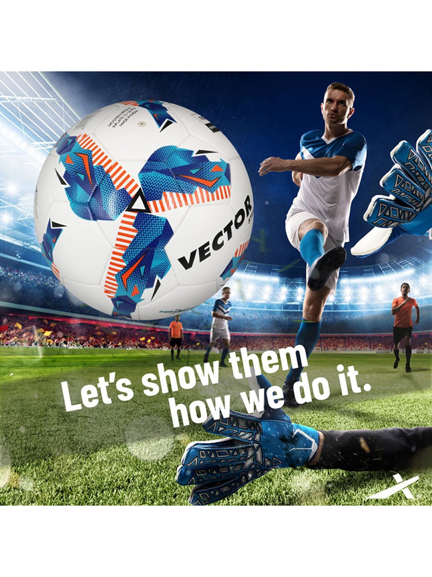 Vector X Stealth Pro FIFA Quality Pro PU Pasted Inflated Thermo Bonded Football (Multi) Size - 5