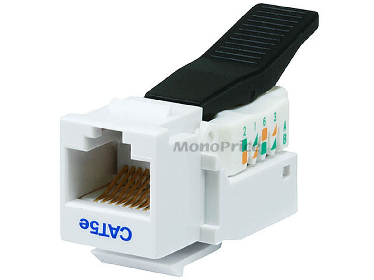 Monoprice Cat5E RJ-45 Toolless Keystone Jack in White