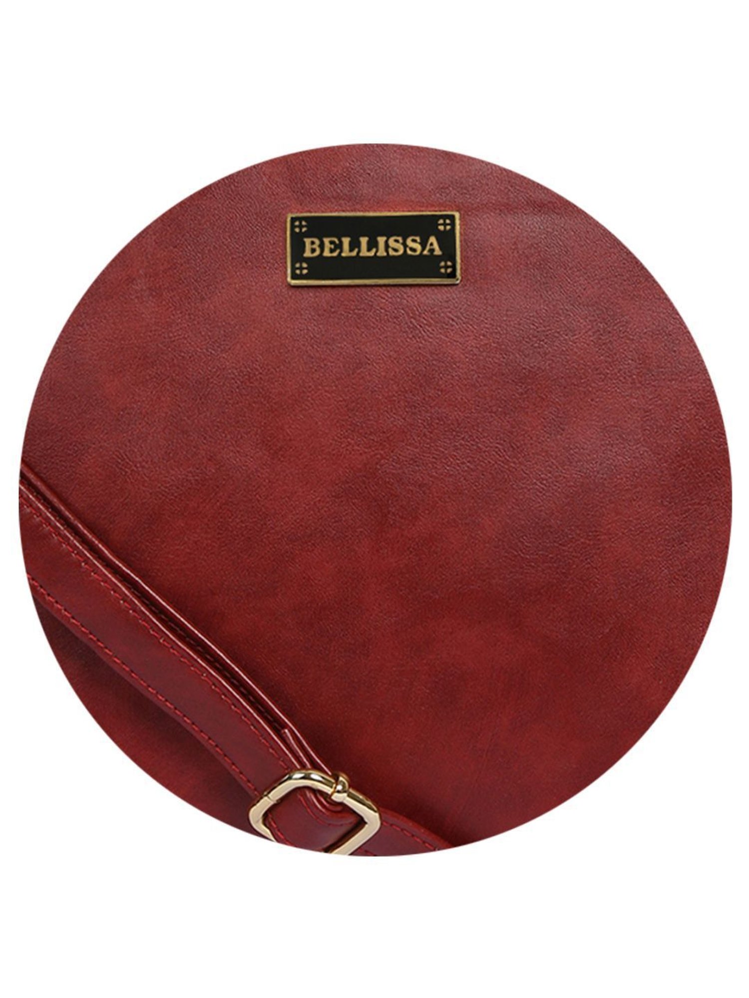 Bellissa Maroon Solid Medium Premium Shoulder Handbag