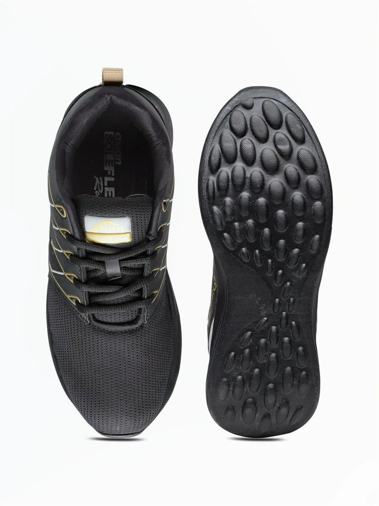 Asian Men's Black Running Shoes