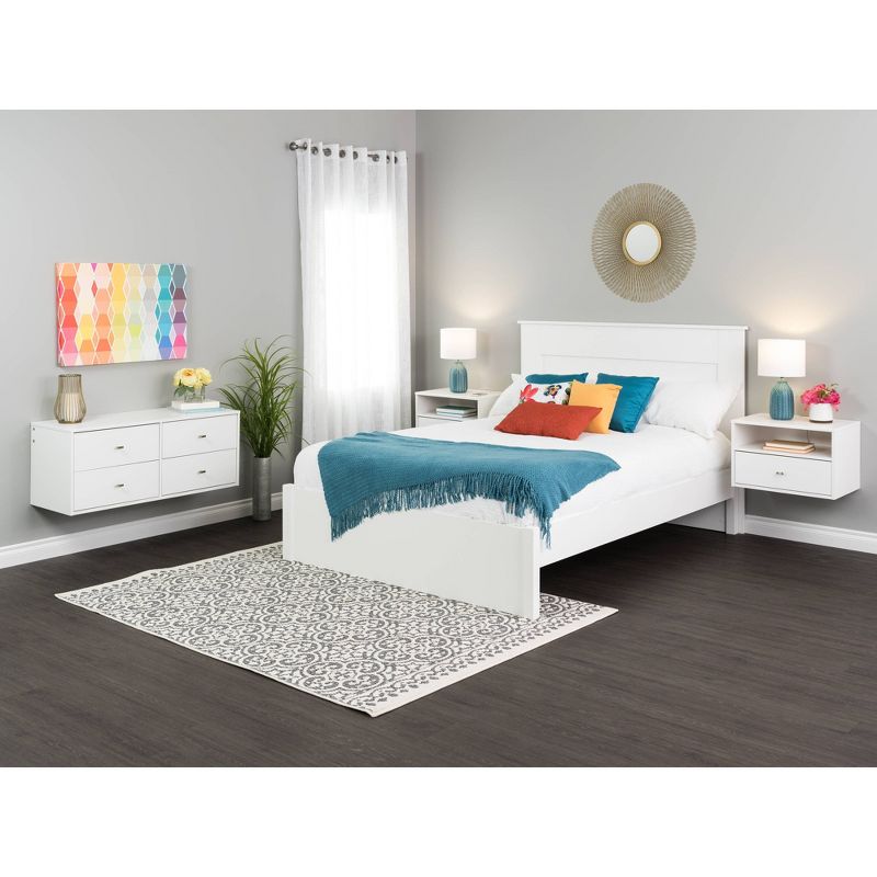 Floating 4 Drawers Dresser White - Prepac