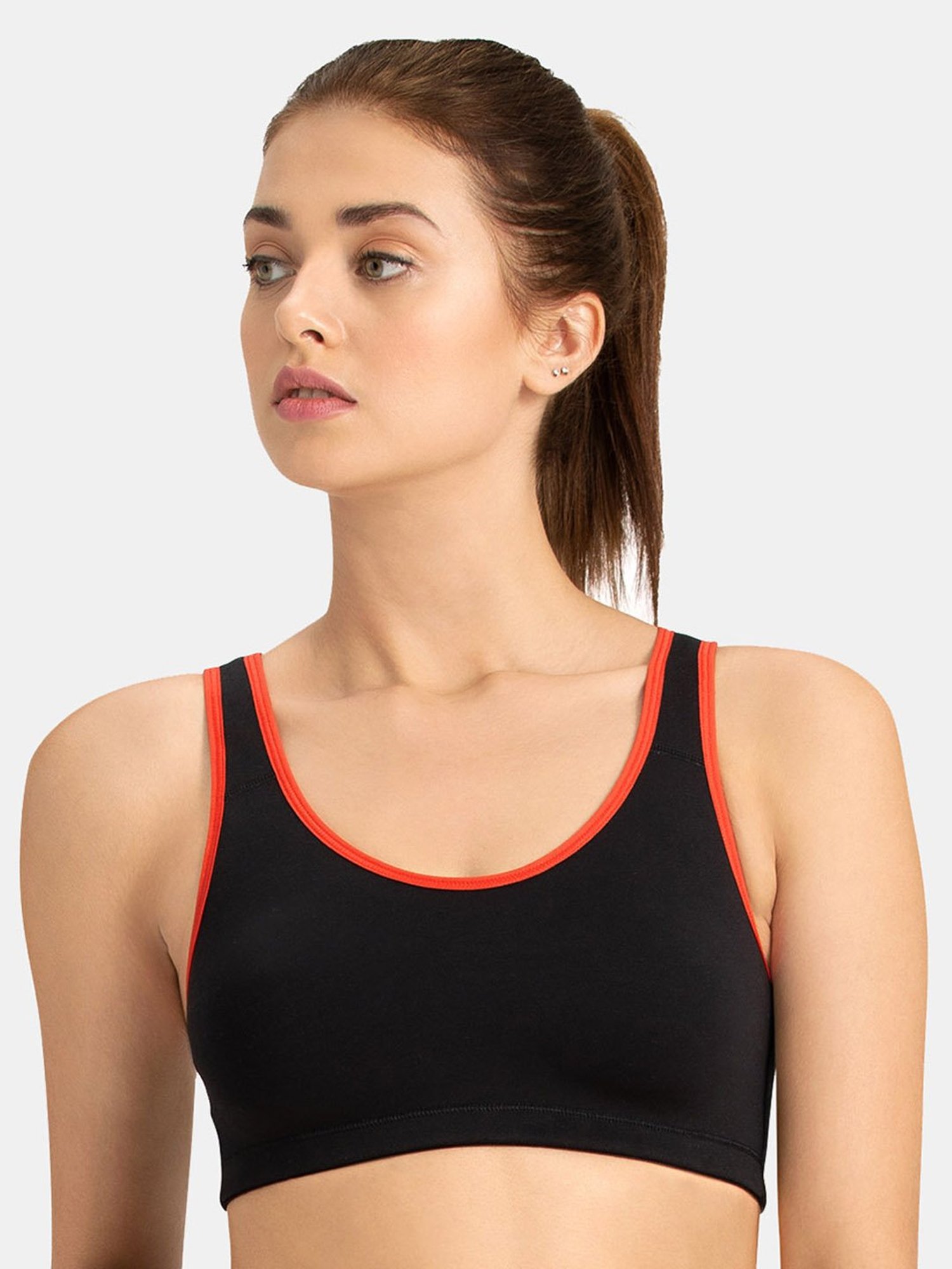 Amante Black & Lava Non Wired Non Padded Reversible Sports Bra