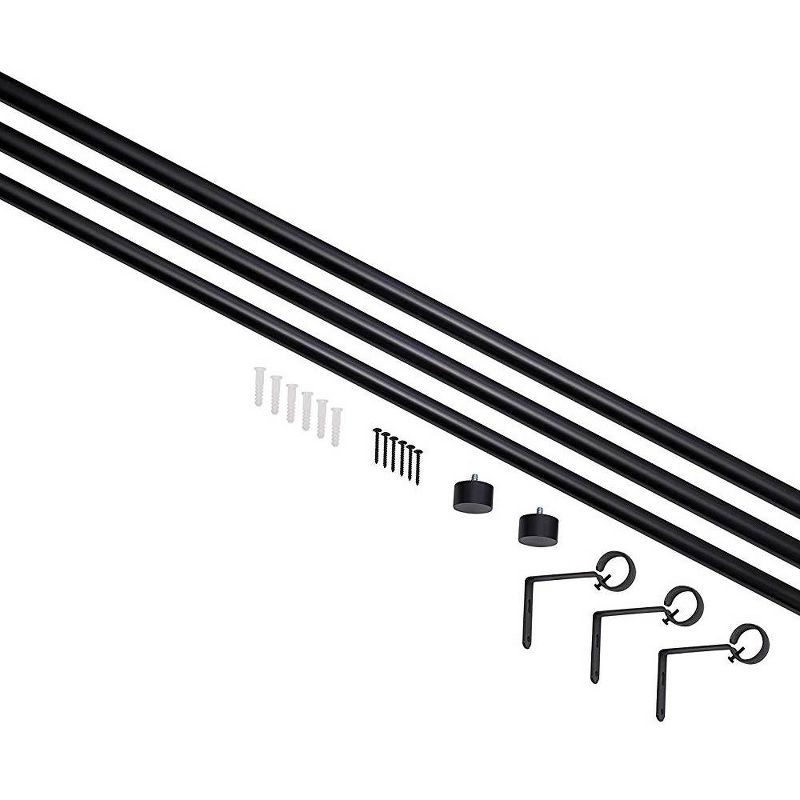 Umbra Cappa 1 Inch Adjustable 66 to 120 Inche Curtain Drapery Rod, Black