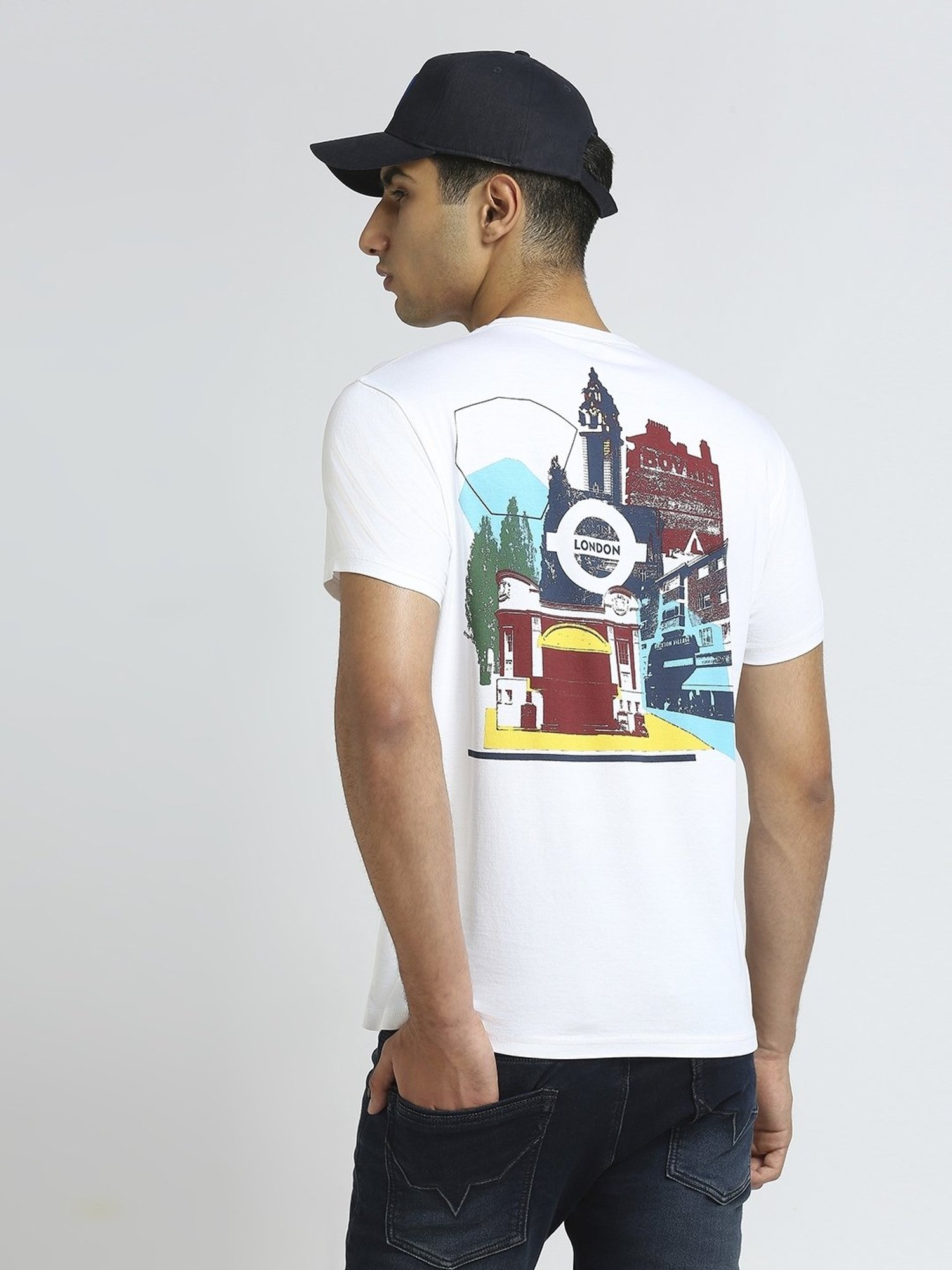 Pepe Jeans White Cotton Slim Fit Printed T-Shirt