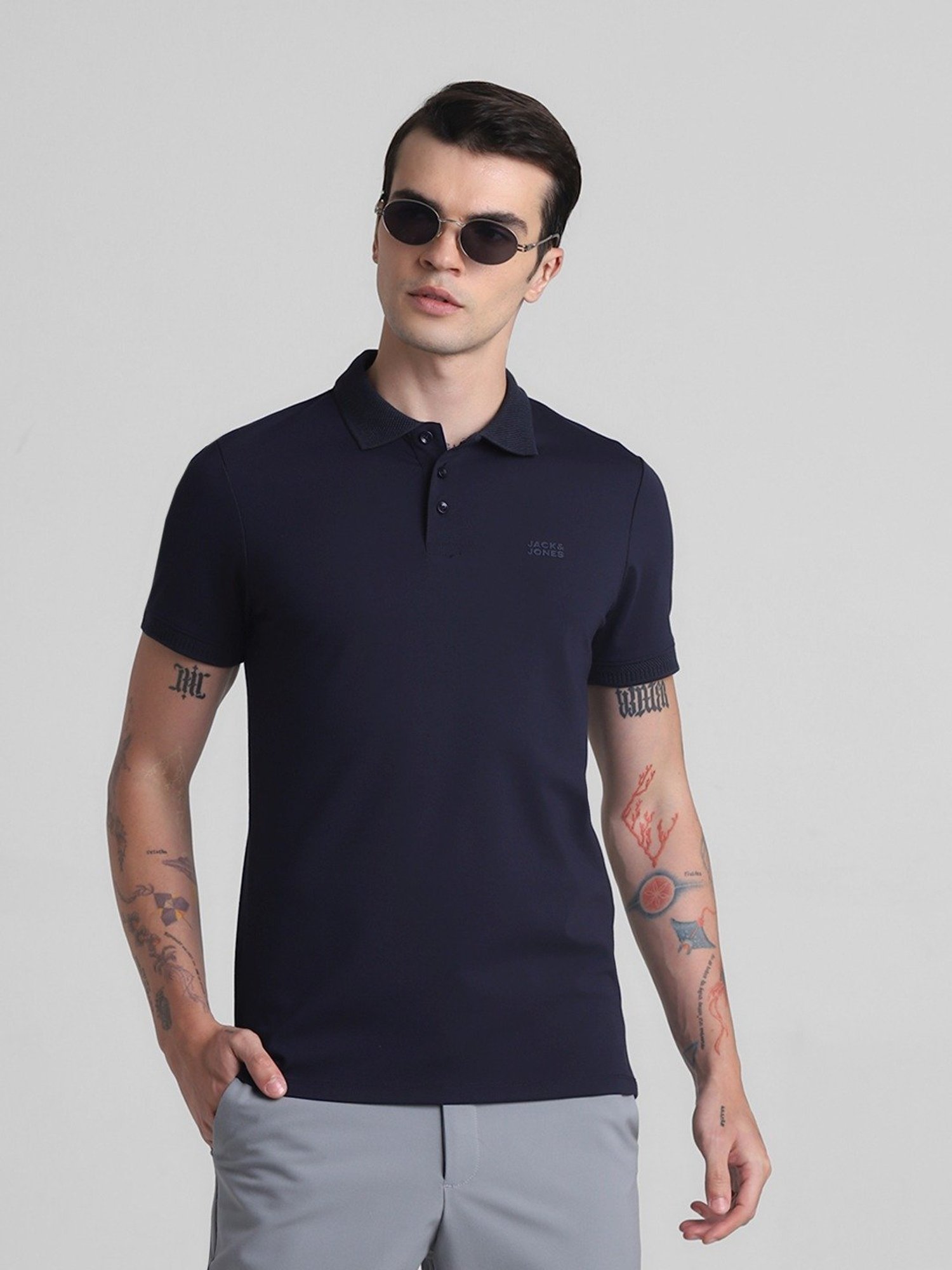 Jack & Jones Peacoat Slim Fit Polo T-Shirt