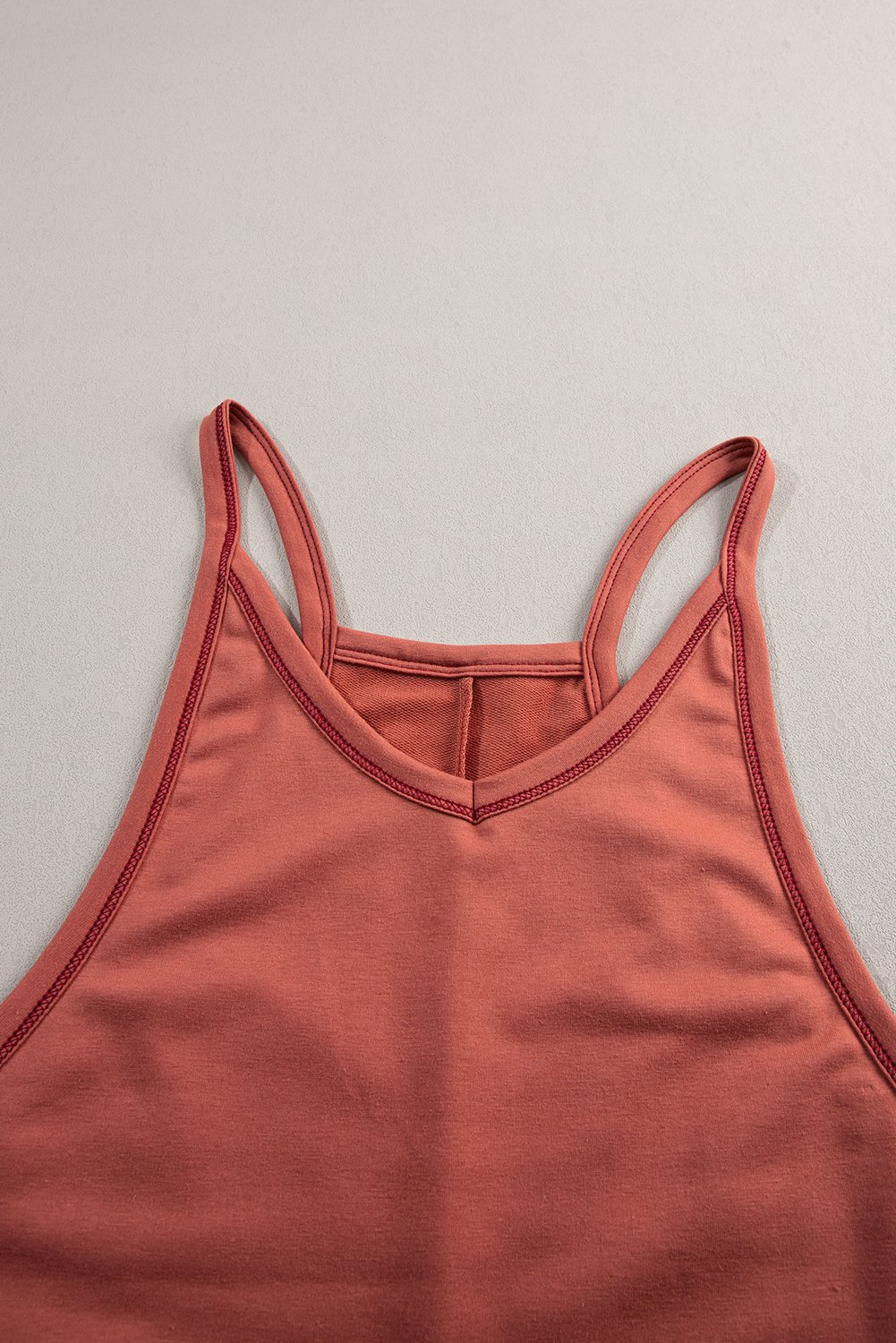 Rose Tan Solid Self Tied Straps Pleated Wide Leg Jumpsuit