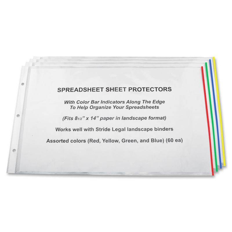 Stride Semi-clear Sheet Protectors 20 Sheet Capacity - Legal 8.50" x 14" - 3 x Holes - Polypropylene - 15 / Box - Clear
