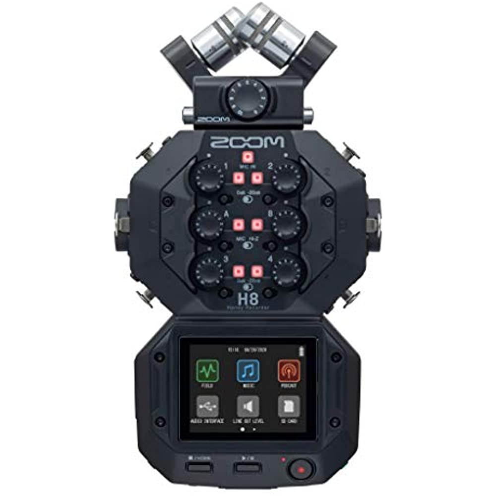 Zoom H8 12-Track Portable Recorder, Stereo Microphones, 6 Inputs, Touchscreen Interface, USB Audio Interface, Battery Powered, for Stereo/Multitrack Audio for Video, Podcasting, and Music