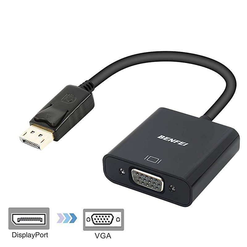 DisplayPort to VGA GoldPlated DP to VGA Adapter Male to Female Compatible for Lenovo Dell HP ASUS