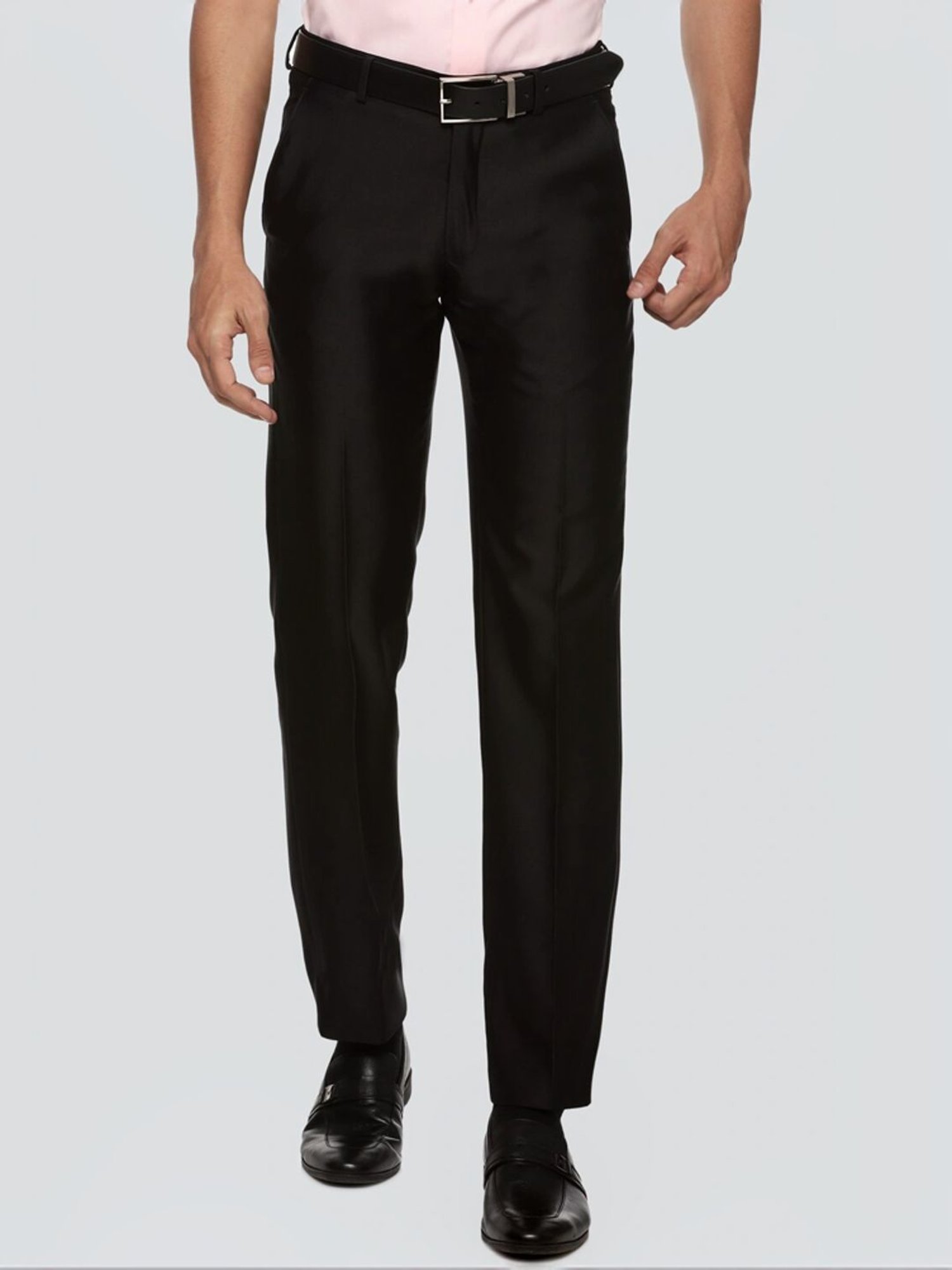 Louis Philippe Black Regular Fit Trousers