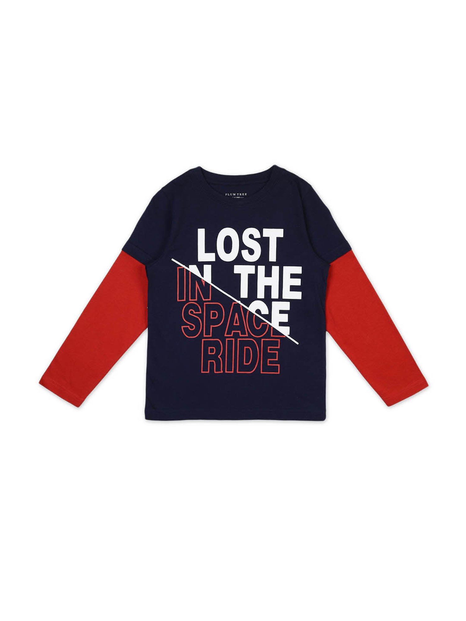 Plum Tree Boys Navy & White Printed T-Shirt (Pack Of 2)