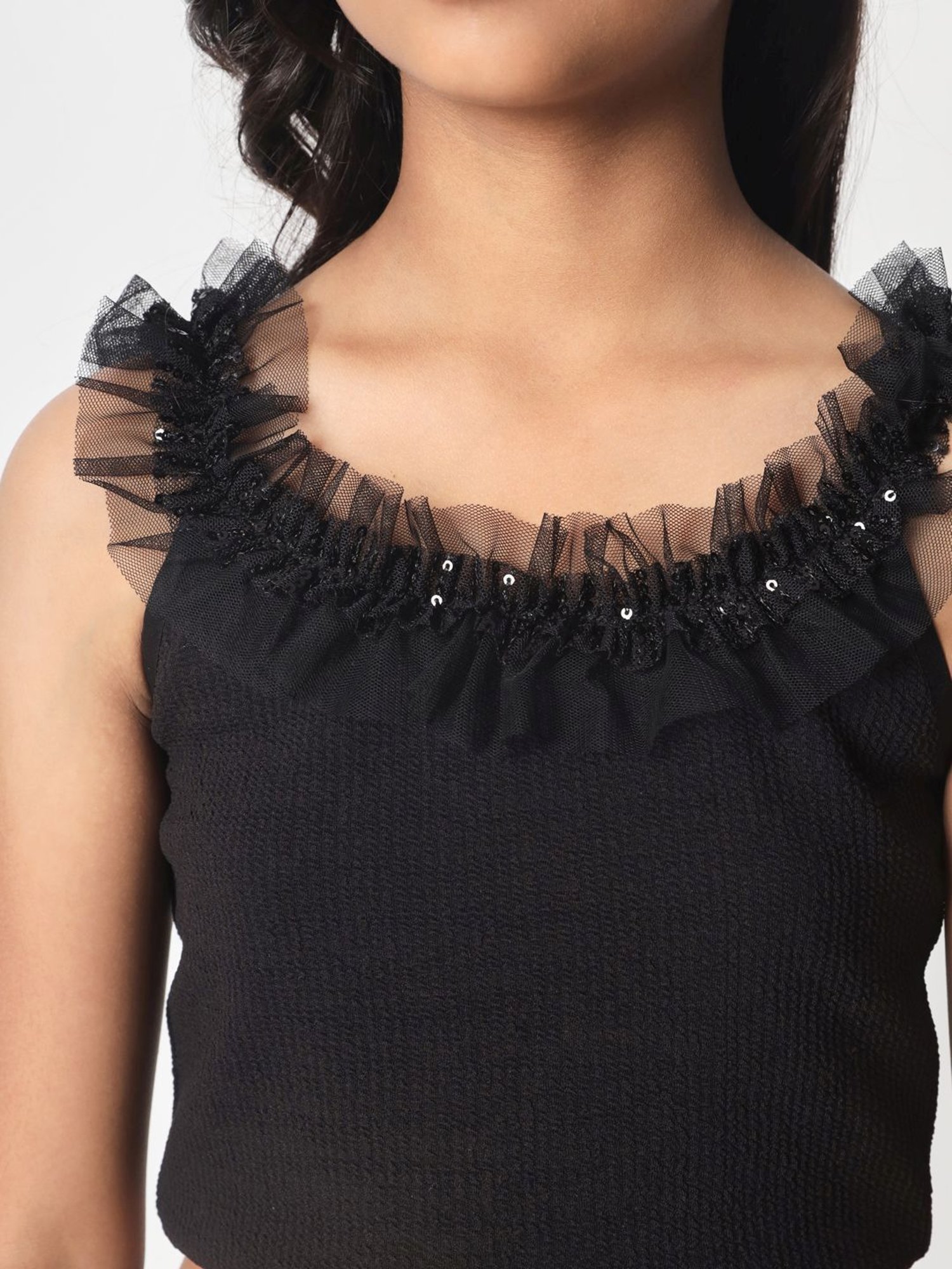 studiorasa Kids Black Embellished Top