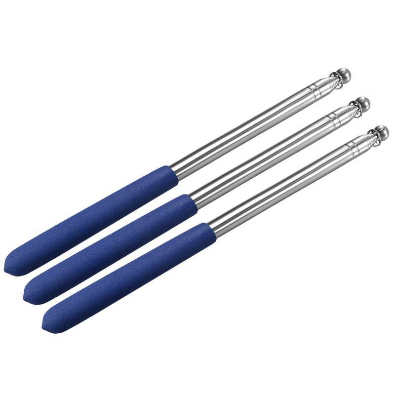 3pcs 5.25ft/1.6M,Telescopic Handheld Flagpoles,Stainless Steel,Telescopic Guide Flag Pole,Teaching Pointer,for Tour Guides and Teachers,Blue
