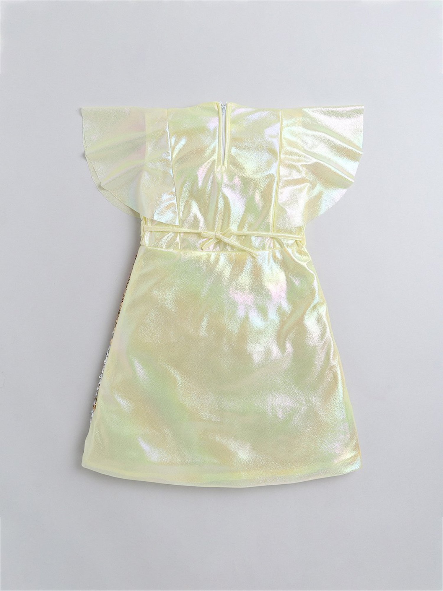 Many Frocks Kids Yellow & Gold Embellished Dress