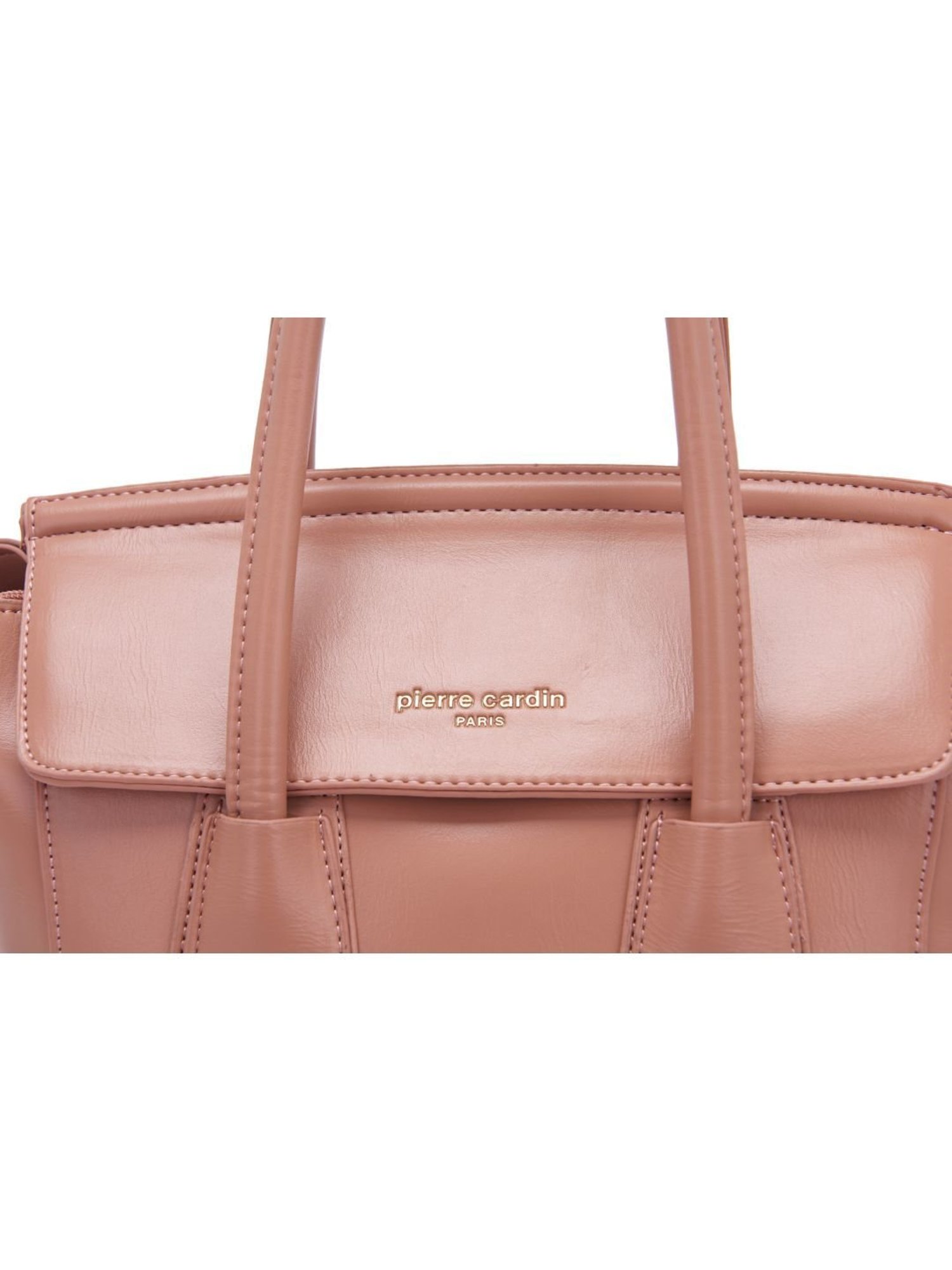 Pierre Cardin Brown Solid Satchel Handbag