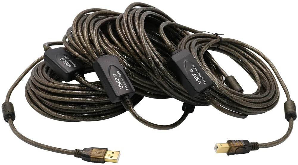 Printer Cable 100ft/30mYeung Qee Active Repeater USB 2.0 Type A Male to Type B Male Printer Scanner Cable for HP Canon Lexmark Epson Dell Xerox Samsung etc