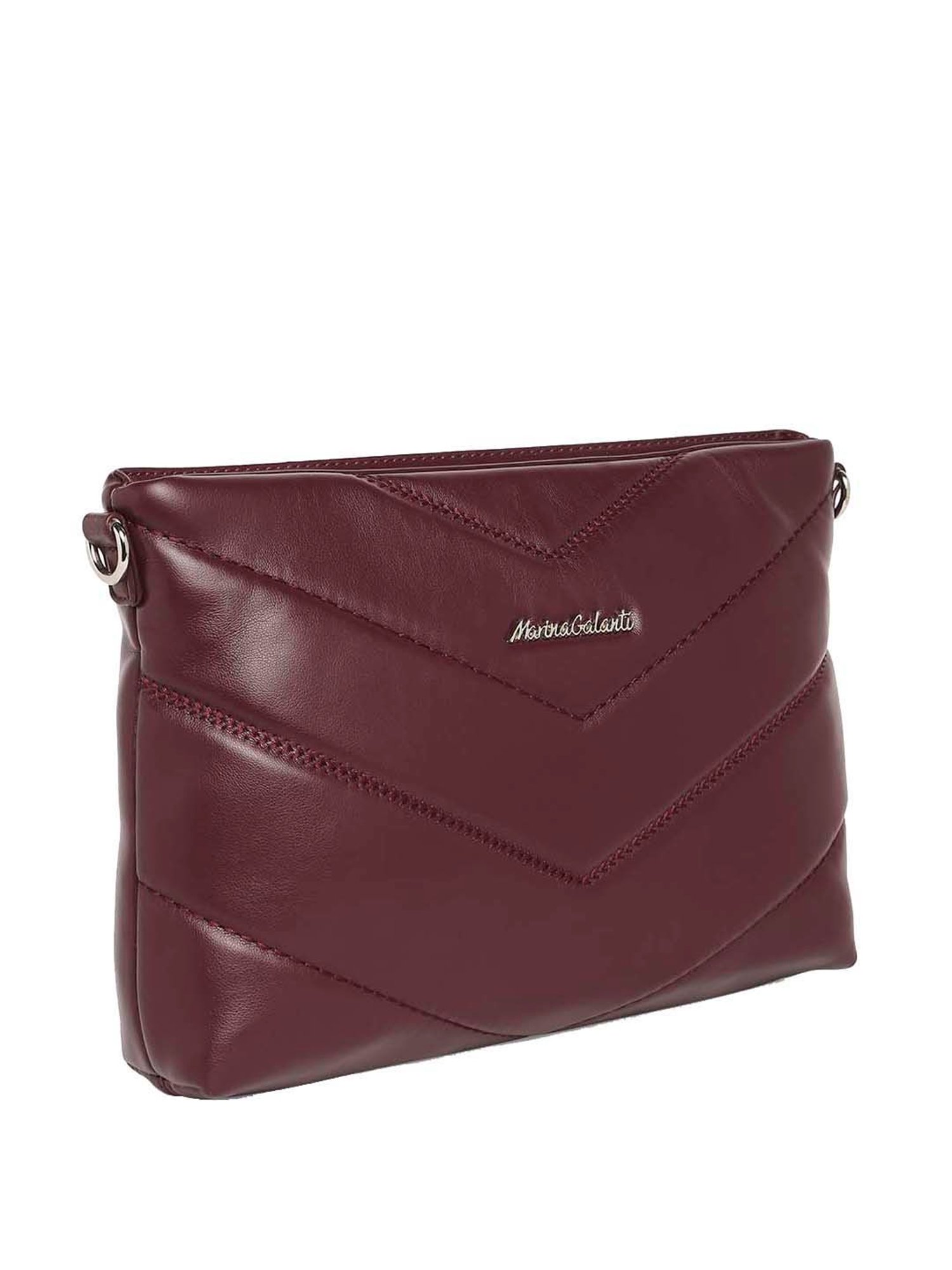 Marina Galanti Maroon Quilted Medium Sling Handbag
