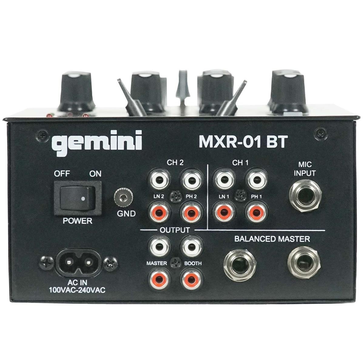 Gemini MXR-01BT 2-Channel Professional DJ Mixer with Wireless Bluetooth