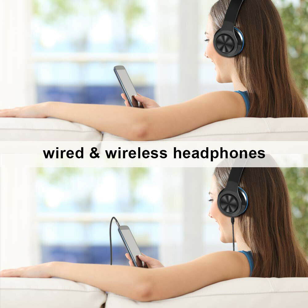 Bluetooth Headphones Over Ear Wireless Hi-Fi Stereo Headset Comfort Wearing