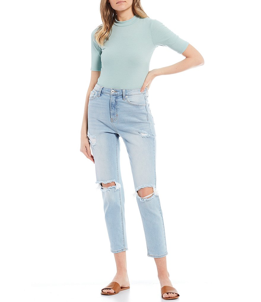 Originality Short Sleeve Mock Neck Bodysuit