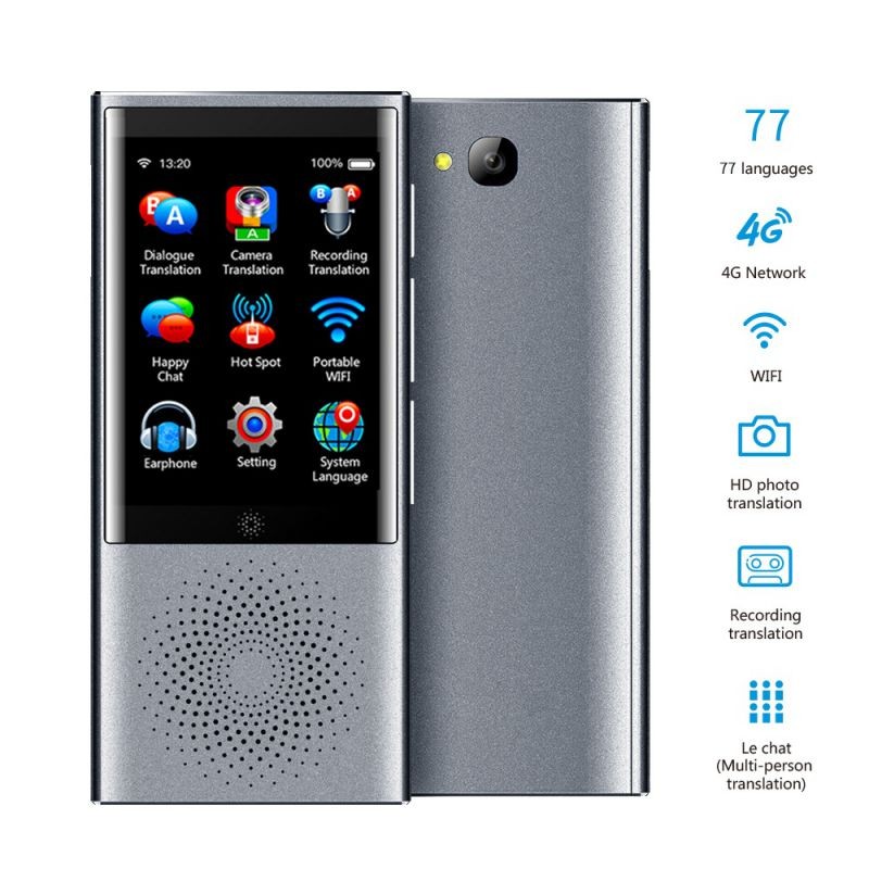 boeleo W1 Portable AI Translator Device with 2.8 Inch HD Touchscreen 4G/WiFi/Hotspot/Offline Support 77 Languages Two Way Real Time Voice Translation for Learning Travel Shopping Business